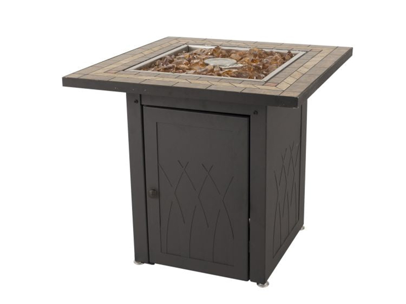 28" Square Fire Pit with Tile Table